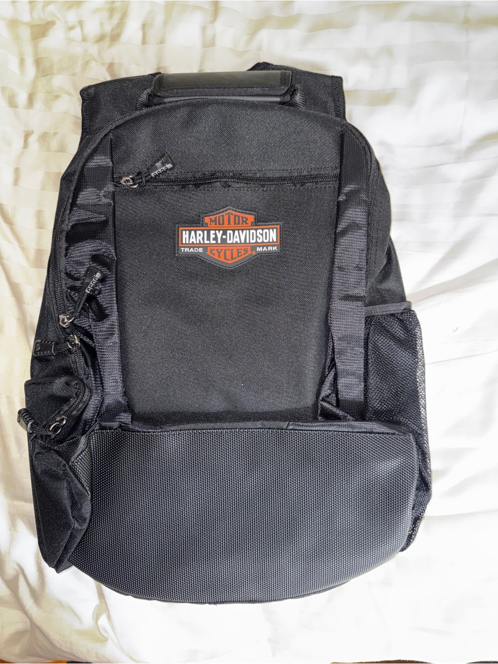 Harley-Davidson Black Backpack with Orange Logo